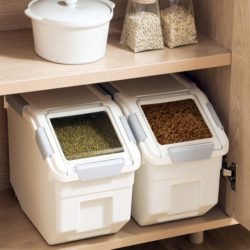 Stack man 2 Pack Dog Food Storage Container With Scoop Large Airtight Pet Dog Food Bin Container For Dog Treats Rice Dog Cat Dry Food Bin Baking Supplies Flour Rice Kitchen Pantry Cereal 15 LB Wayfair
